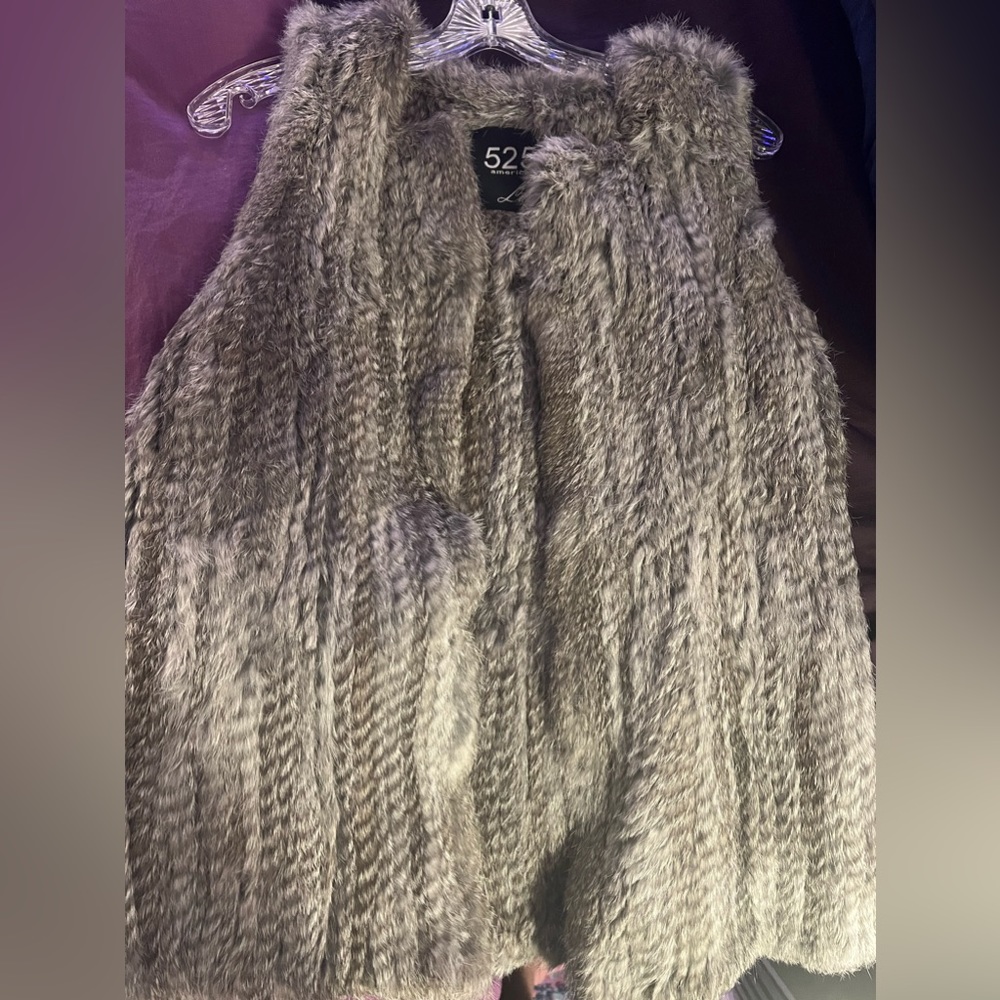 Gray Rabbit fur vest. New with tags